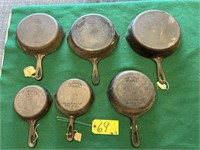 6 Wagner Ware Skillets