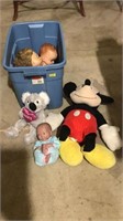 Stuffed animals and baby dolls