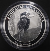 (1) 10 OZ .999 SILVER 2014 KOOKABURRA ROUND