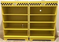 Kids Yellow Racing Inspired Book Shelves
