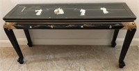 Beautiful Asian Inspired Dark Wood Entry Table