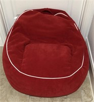 Red Courdoroy Bean Bag w/White Ttrim