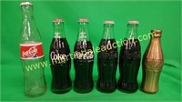 (6) Coca-Cola Bottles & Brass Coca-Cola Bottle