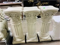 Tall Plaster plant pedestals X 3