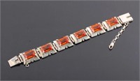 Signed Navajo Sterling Silver Bracelet