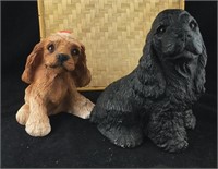 Two Cocker Pup Statues