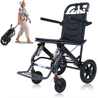 COYE Wheelchair, 16.5” Seat Width Portable Folding