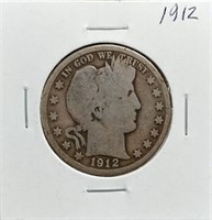 S: 1912 G BARBER HALF DOLLAR