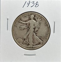 S: 1938 WALKING LIBERTY HALF DOLLAR