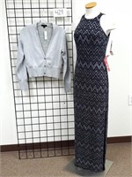 New Women's Dress & Cropped Sweater Cardigan - Md