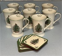 Spode Christmas Tree Mugs Coasters