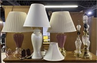 (U) Table Lamps and Sconces 27in h tallest, 5
