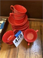 Red dishes set