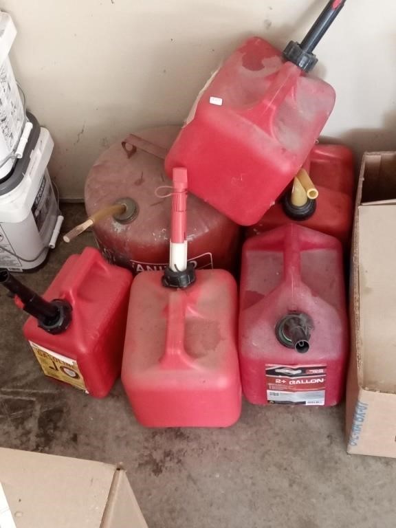 group of gas cans