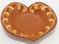 * Vintage 1995 Columbus Redware Pottery Heart - 6