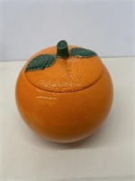 Vintage Orange Fruit Ceramic Cookie Jar Retro