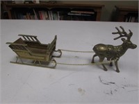 brass sleigh & deer