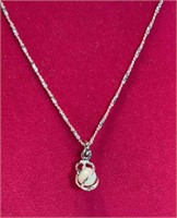 Sterling Natural Pearl Pendant on 18" Silver Chain