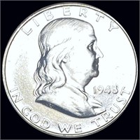 1948-D Franklin Half Dollar CLOSELY UNCIRCULATED