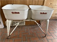 Antique wash tubs on stand