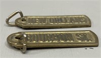 2 Solid Brass Key Tags: New Orleans & Bourbon St