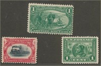 USA #285, #295 & #397 MINT FINE-VF LH