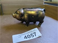 Vintage cast iron metal pig - Bank- approx 4.5"