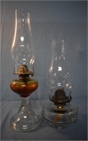 Early Pedestal Oil Lamps