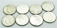 (8) 1923-S Silver Peace Dollars