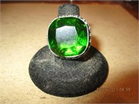 Green Stone Marked 925 Ring