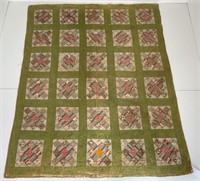 Patch work quilt, 81" x 65" (brown patches have