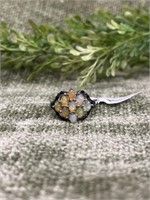 .925 Sterling Silver Gemstone Cluster Ring