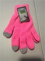 Tech Gloves Pink Compatible w Touch Screen Devices