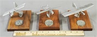 3 Airplane Desk Model Paperweights