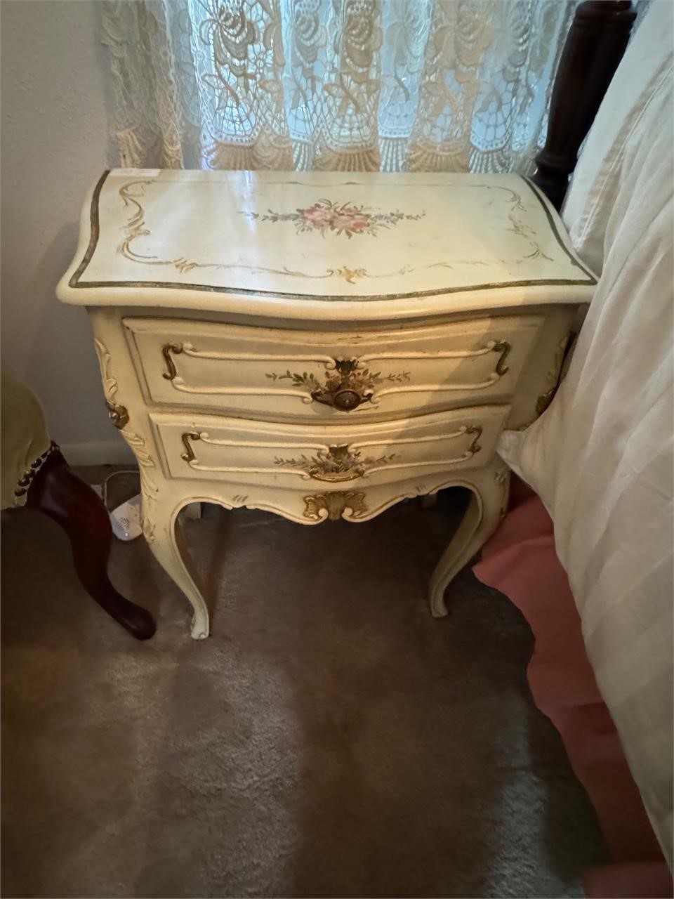 2 DRAWER NIGHTSTAND WHITE 24"X20"12"  MISSING PULL