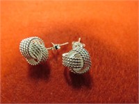 NEW .5" KNOT EARRINGS STAMPED 925