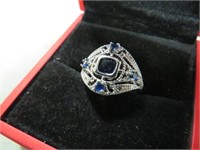 NEW SAPPHIRE RING STAMPED 925 SIZE 5.5