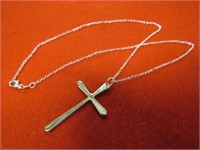 NEW 18" CROSS PENDANT NECKLACE STAMPED 925
