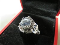 NEW WHITE SAPPHIRE RING STAMPED 925 SIZE 6.5