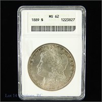 1889 Silver Morgan Dollar (ANACS MS62)
