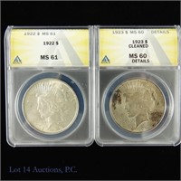 1922 & 1923 Silver Peace $1 (ANACS MS61 / MS60) -2