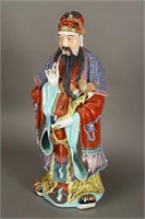 Large Chinese Porcelain Figure of an Immortal,