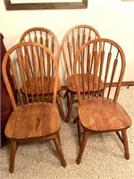 (4) Heavy Oak Kitchen Chairs