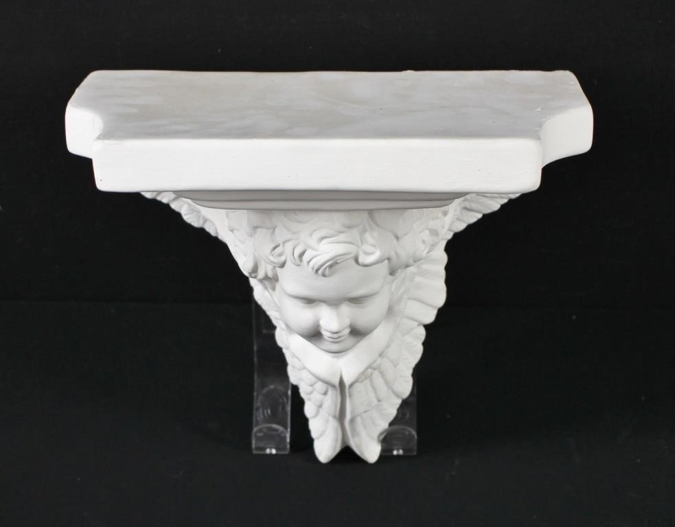 Cherub Plaster Wall Sconce 9"