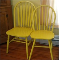 PAIR OF YELLOW PAINTED CHAIRS