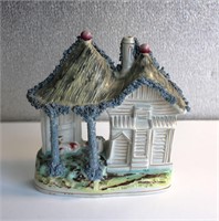 Staffordshire Pearlware Sheep Barn & Cottage 8"T