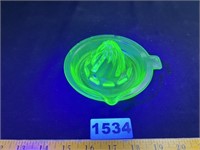 Green Uranium Glass Cirtrus Juicer-Chipped