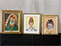 3pc Fr. Red Skelton Clown Art Prints
