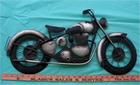 Motorcycle Steel Wall Sculpture 25" long 13" tall