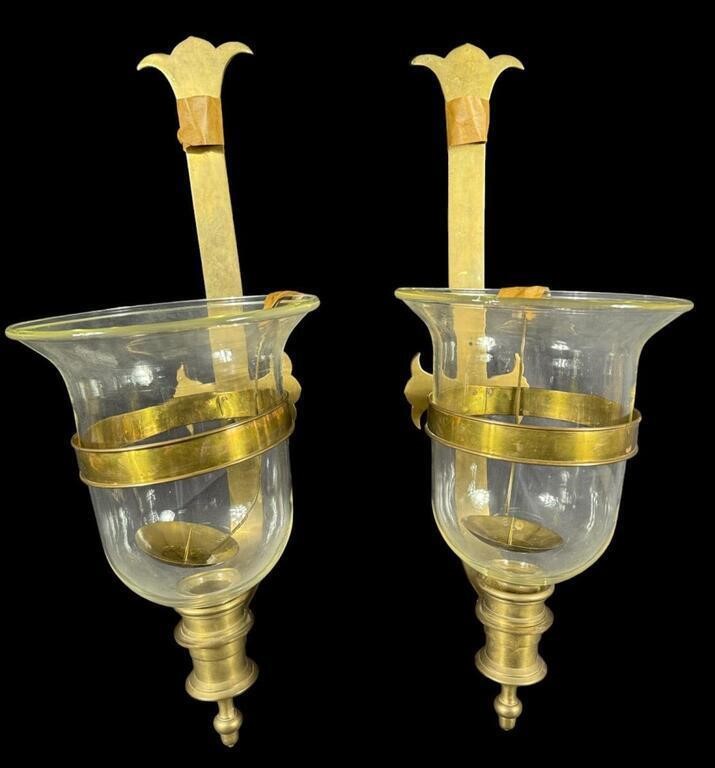 PAIR OF 1970'S CHAPMAN BRASS CANDLE SCONCES